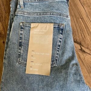 Everlane Way-High Jean, 28waist, 29.5inseam, light indigo, NWT